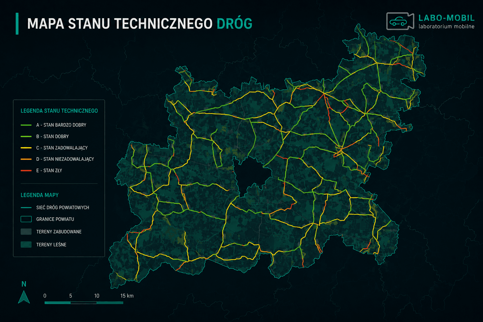 Mapa stanu technicznego dróg